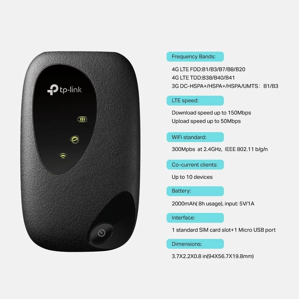 ภาพประกอบสินค้า TP-LINK M7000 Pocket WiFi 4G LTE พกพาสะดวก ใส่ซิมใช้งานได้ทันที