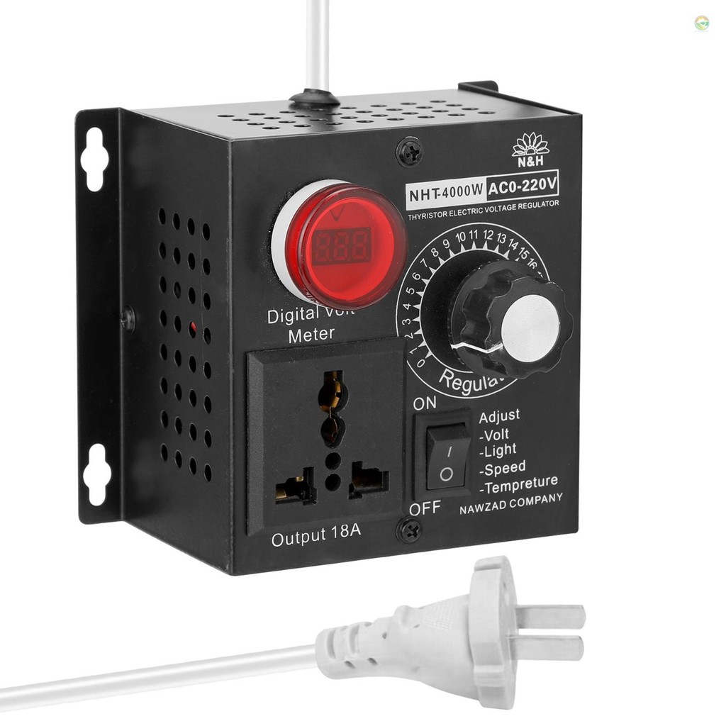 AC110V 4000W ตัวควบคุมแรงดันไฟฟ้าตัวแปรขนาดกะทัดรัดแบบพกพาอุณหภูมิความ ...