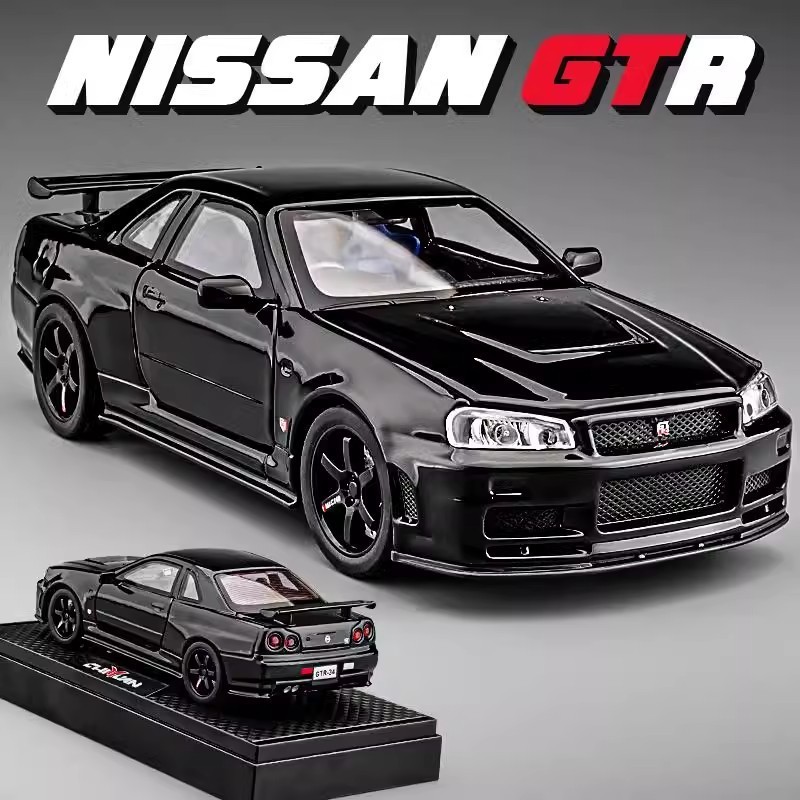 โมเดลรถโลหะ Nissan GTR R34 God of War ขนาด 1/32 ของเล่นเด็กของขวัญ ...