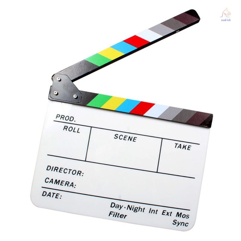 Dry Erase Director's Slate / Filmklappe Aus Acryl – 25x30 Cm, Magnetisch, Mit Graviertem Text