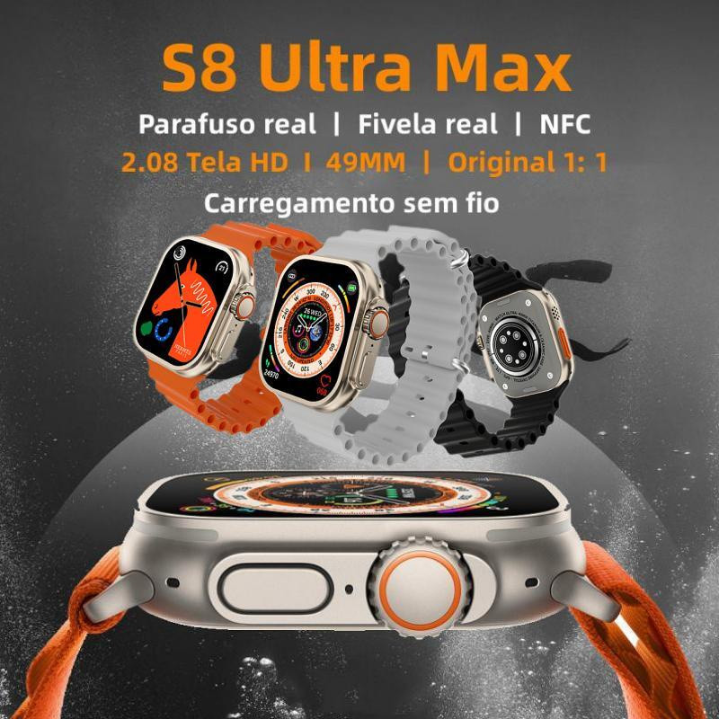 S8 Ultra Max สมาร์ทวอทช์สายบลูทูธการจัดการหัวใจวาย IP67 ฟิตเนสสุภาพสตรี ...