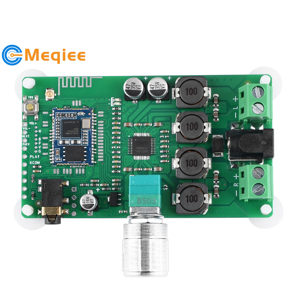 Dc7-15v EQ บลูทูธ 5.1 Qualcomm QCC3034 เครื่องขยายเสียงโมดูลลูกบิดปรับ ...