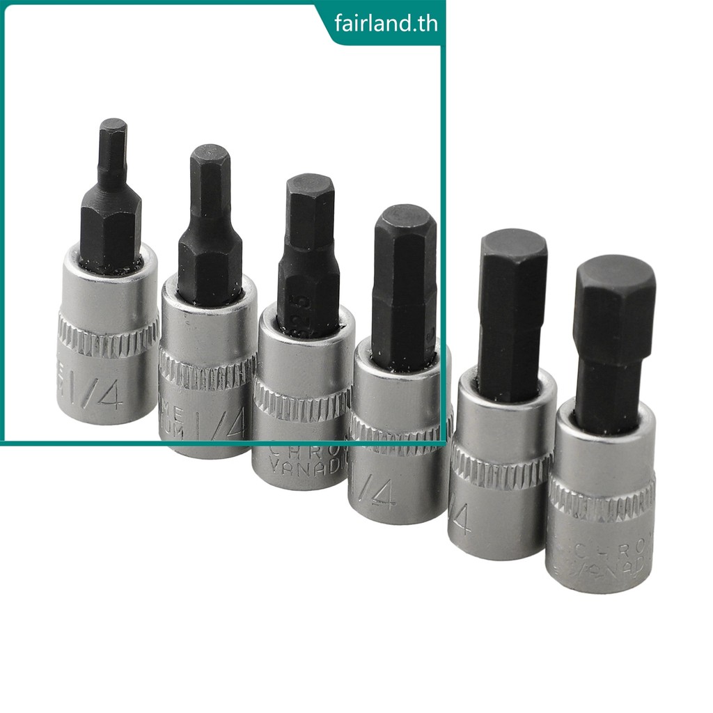 [FAIRLAND-TH] 3 ชิ้น 1/4 นิ้วไดรฟ์ Hex Socket Bit Set 3- 8 มม.ไขควง ...