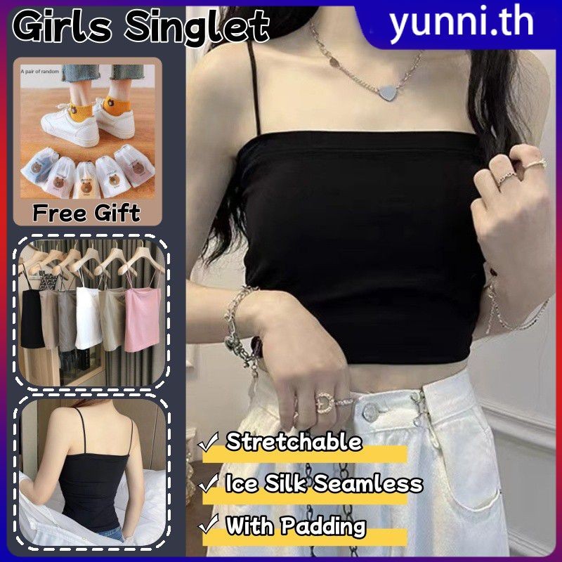 ซื้อ 1 แถม 1 เสื้อกล้ามผ้าไหมน้ำแข็งแขนกุดพร้อมฟองน้ำสำหรับฤดูร้อน ...