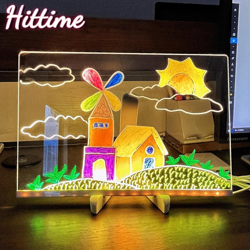 Hittime Erasable โปร่งใส Luminous อะคริลิค Notepad บ้านเคล็ดลับกระดาน ...