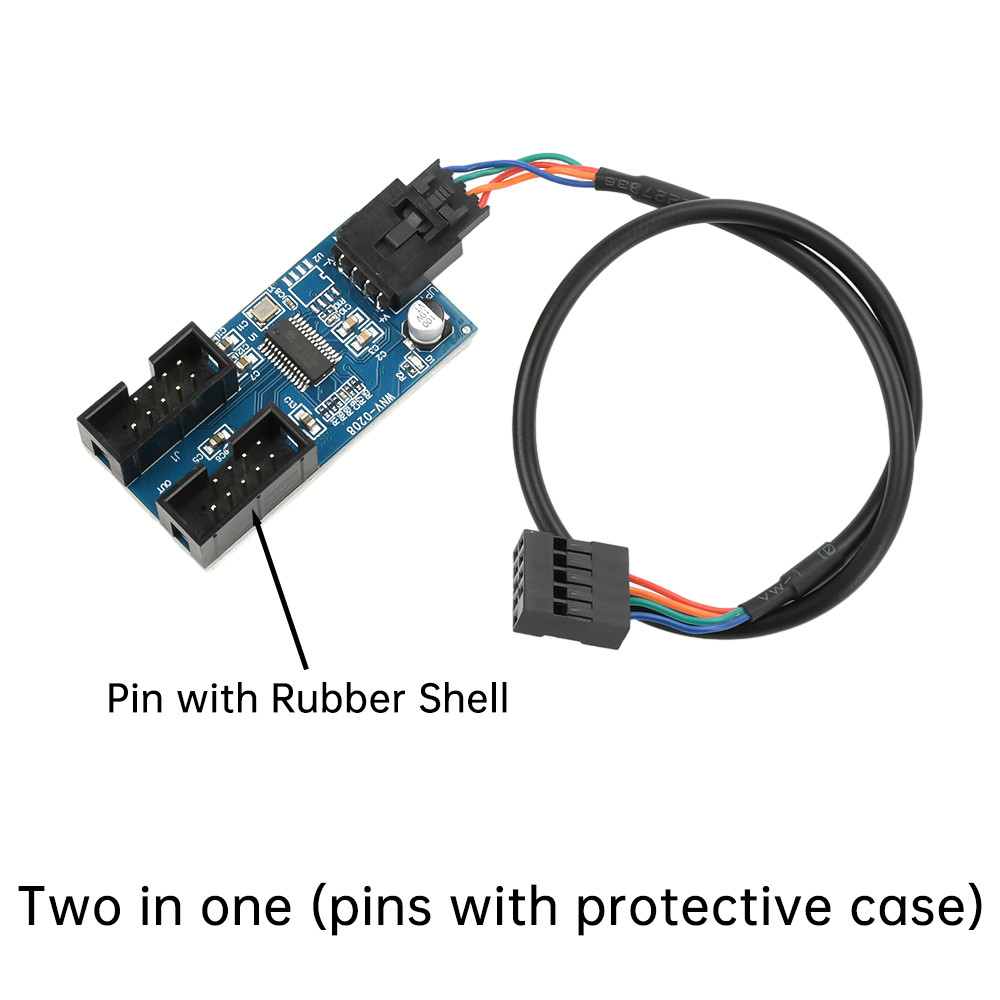 Pcbfun 9-pin USB 2.0 multiplier 1-to-2-port 4 พอร์ตซ็อกเก็ตชาย 9 พิน ...
