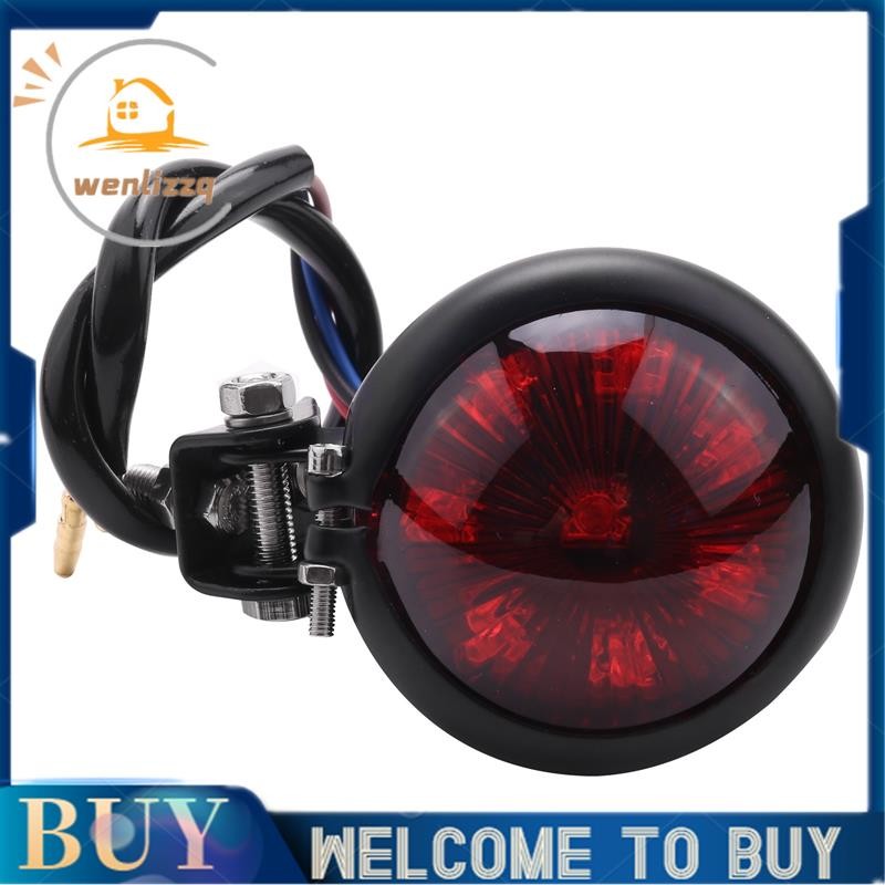 WenlizzqRed 12v Led สีดําปรับ Cafe Racer สไตล์หยุดไฟท้ายรถจักรยานยนต์