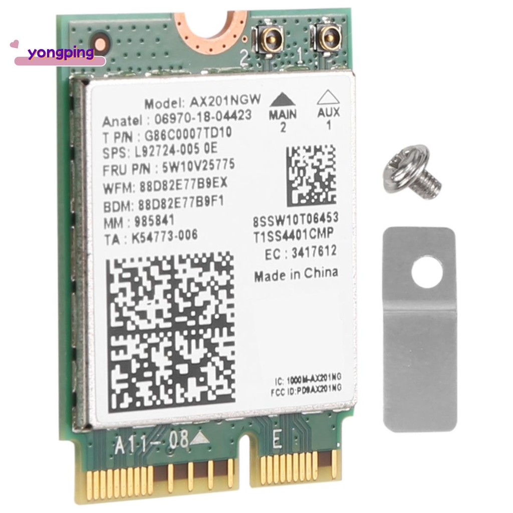 สําหรับ Wi-Fi 6 AX201 บลูทูธ 5.0 Dual Band 2.4G/5G ไร้สาย NGFF ปุ่ม E ...