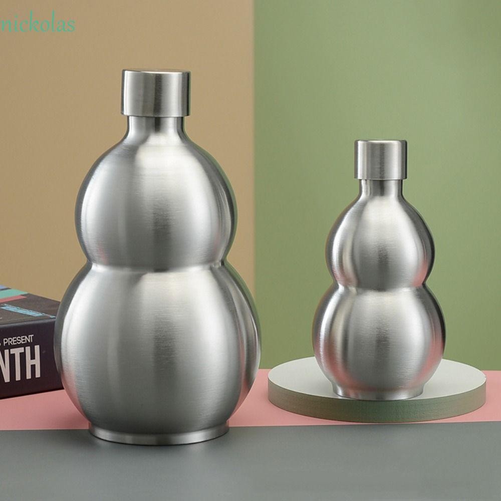 NICKOLAS สแตนเลสขวดสะโพกมะระ, 250/500/1500ML ความจุขนาดใหญ่ขวดเหล้า ...