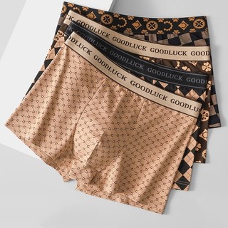 #408 Quần boxer cotton in họa tiết, thoáng khí, sang trọng, vải mềm mại, thoải mái khi mặc, dành cho nam, số lượng 3109#