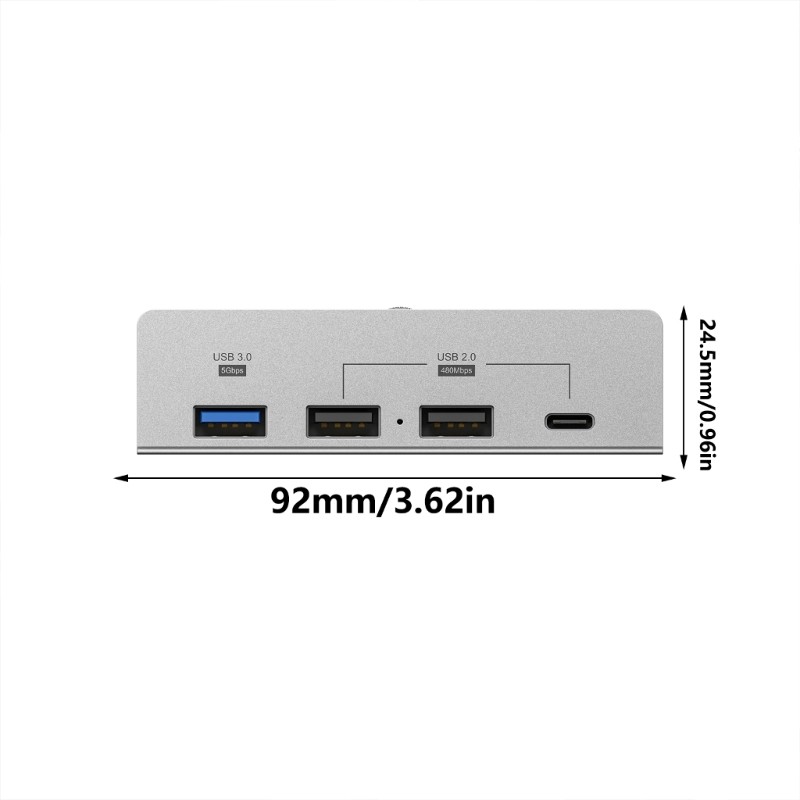 Btsg USB Hub Snap Fastener พร้อมพอร์ต USB 3 พอร์ตและพอร์ต Type C 10Gbps ...