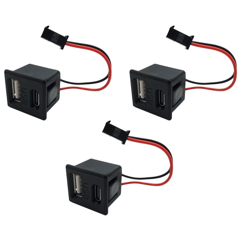 HL 3PCS Snap Fit Power Outlets พร้อมพอร์ตการเชื่อมต่อ USB และ Type C ...