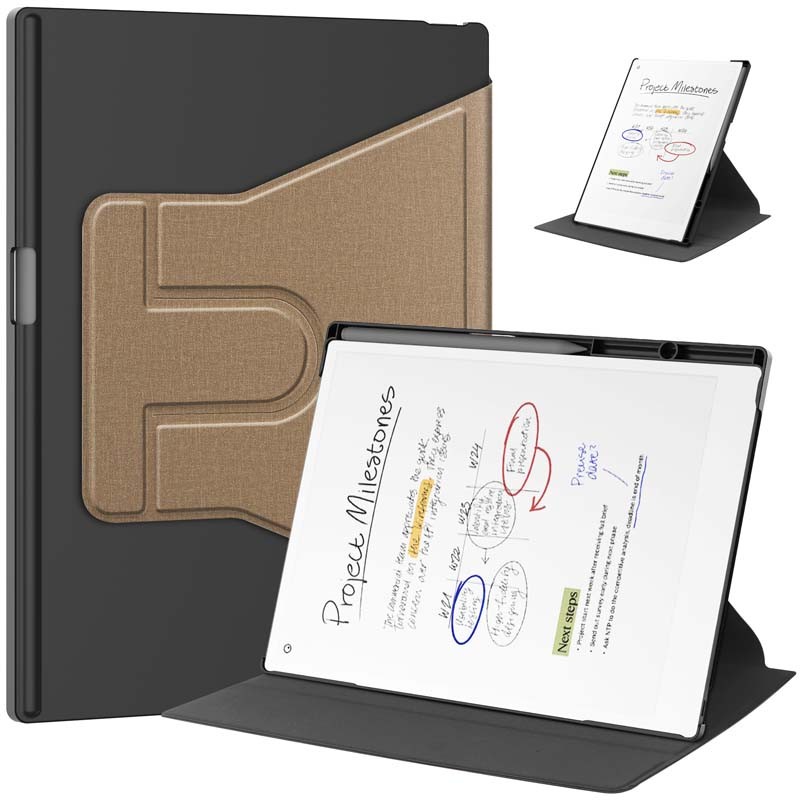 เคสขาตั้งโรตารี่สําหรับ reMarkable Paper Pro ฝาครอบหนัง PU พร้อมช่อง ...