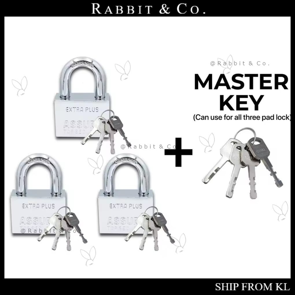 R&C ASURE 40 มม./50 มม. Master Key Padlock Heavy Duty Chrome เหล็กเหล็ก ...