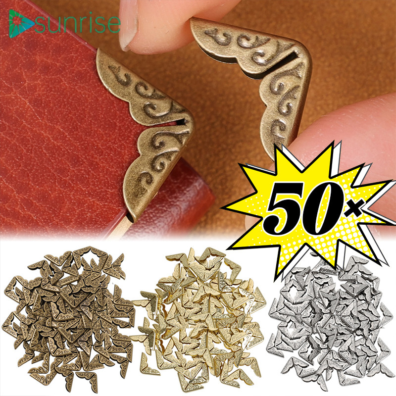 Vintage Metal Book Corner Protectors 50PCS, 14x20mm Antique Page Savers ...