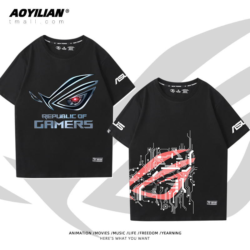 ASUS Player Country ROG Prodigal Eye โลโก้เสื้อผ้าผู้ชายและผู้หญิงหลวม ...