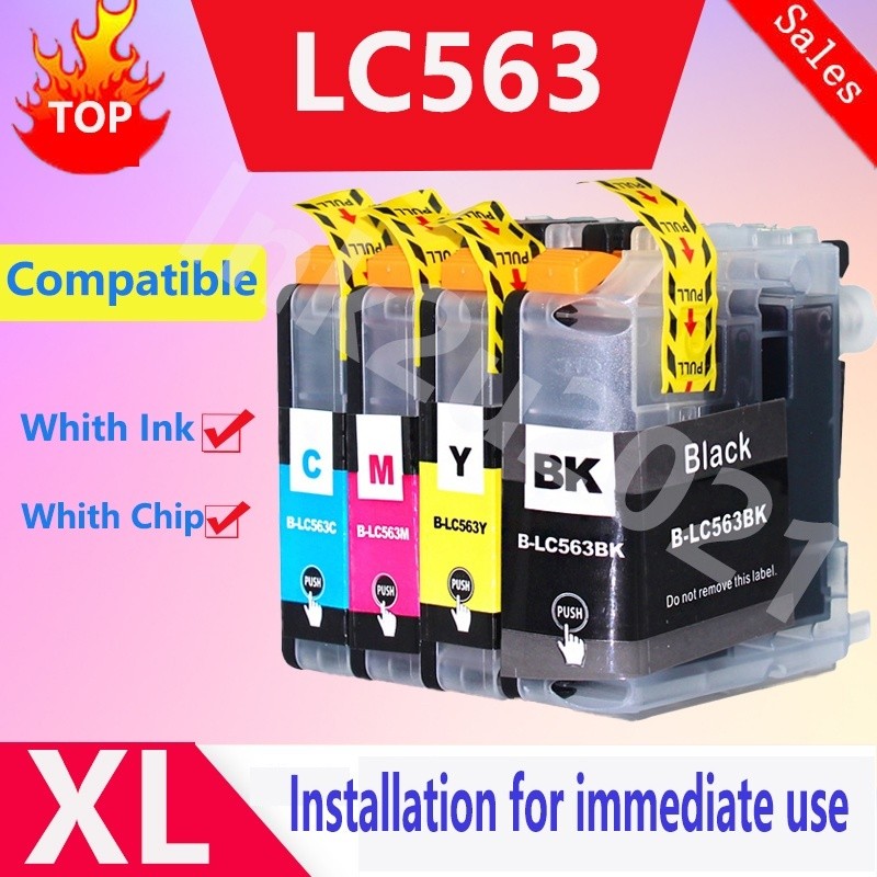 Lc563 LC-563 ตลับหมึกสําหรับ Brother MFC-J2310 MFC-J2510 MFC-J3520 MFC ...
