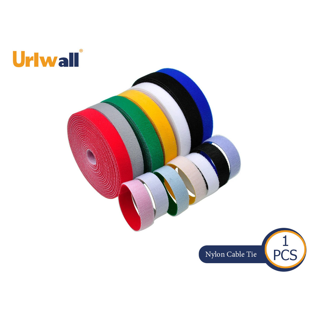 Urlwall 1PCS 5M 10 มม.ไนลอนสาย Tie Self กาว Fastener เทป Hook และ Loop ...