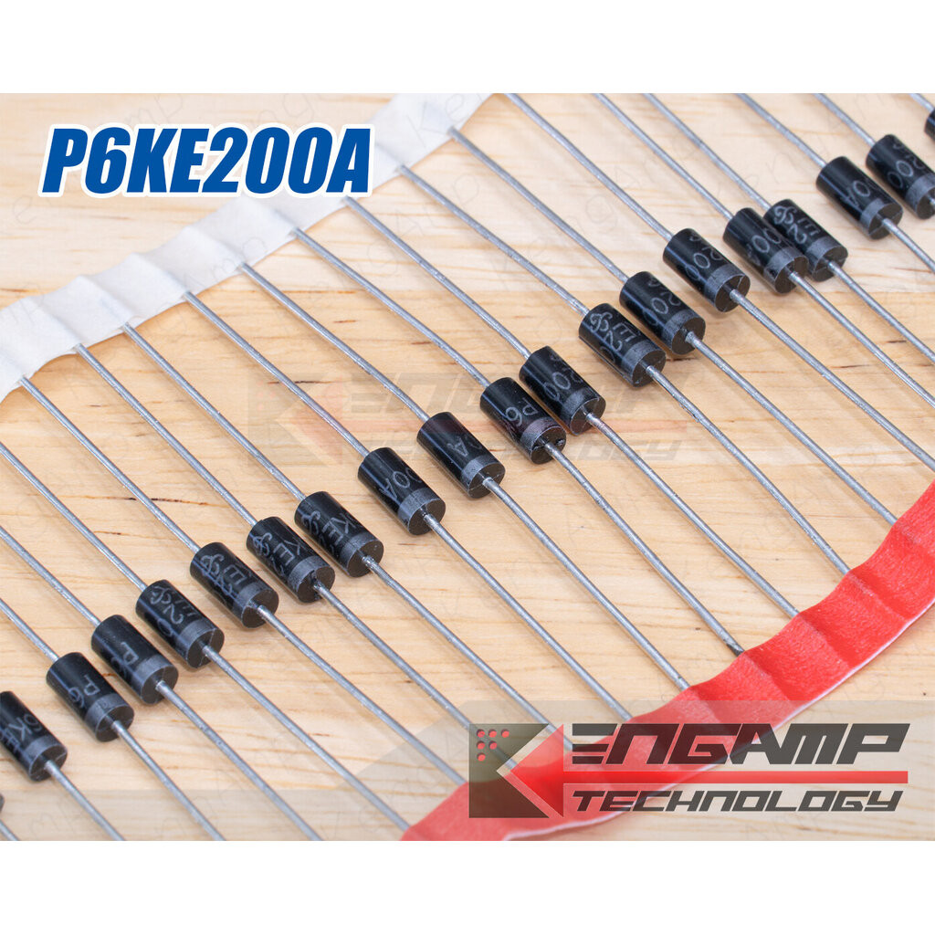 4x P6KE200A-LIT8 Transil-Diode – 600W, 200V, 2,2A, Unidirektional, ±5%, DO15, LITTELFUSE