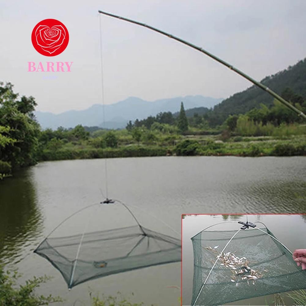 BARRY Fishing Net Crab Fishing Gadgets กับดักกุ้ง ตาข่ายไนลอนพับได้ ตา ...