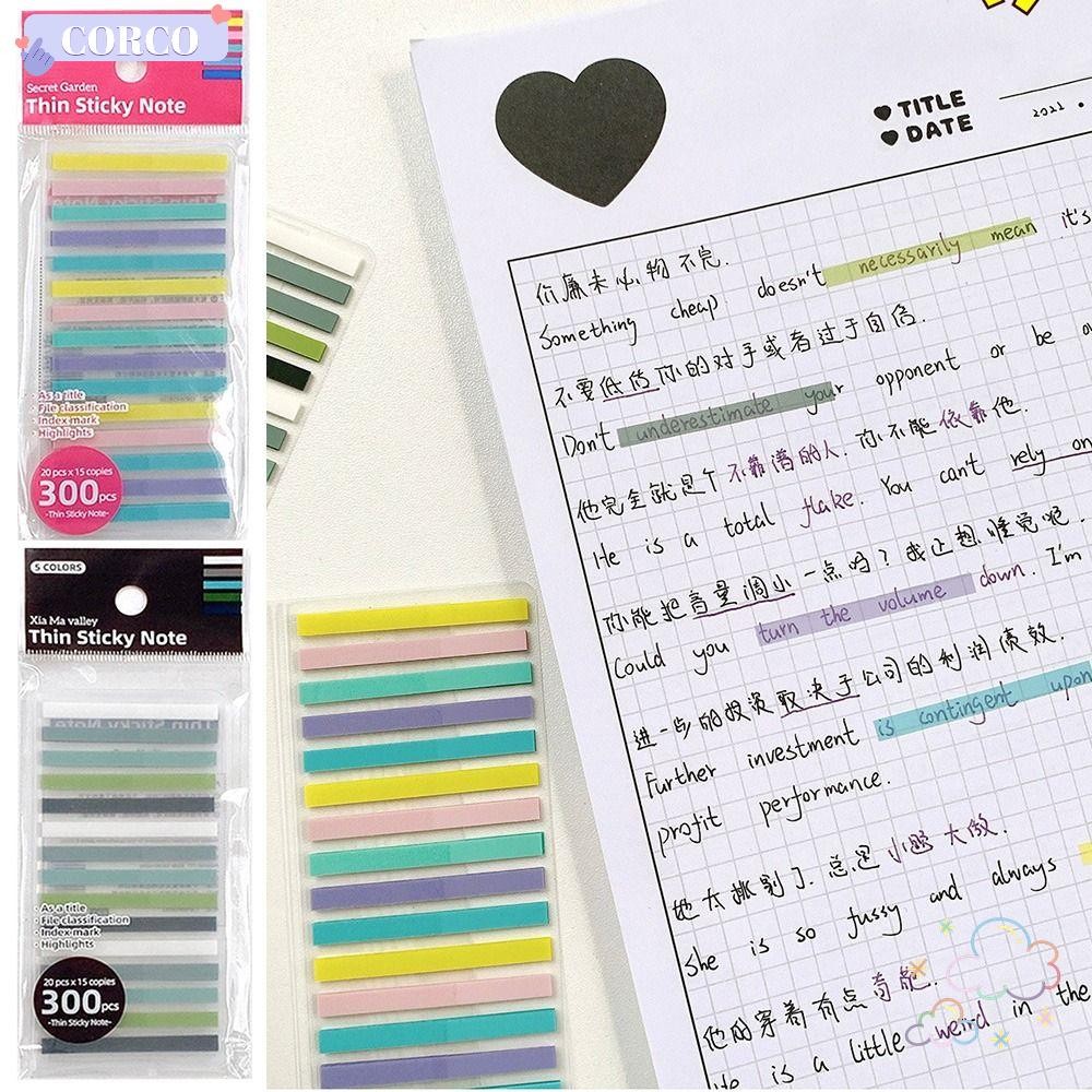 CORCO 5Bag Sticky Notes เครื่องเขียน DIY Tab Strip อ่าน Aid Highlight ...