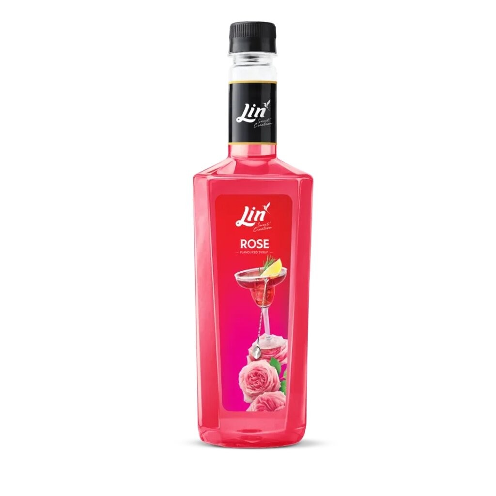 น้ำเชื่อมกลิ่นกุหลาบ ตรา ลิน Lin Rose Flavored Syrup 750 ml. (05-6199 ...