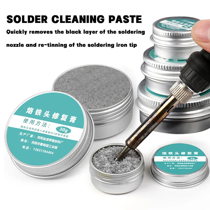 4-Pack Soldering Tip Refresher Clean Paste – Tin Powder Resurrection Paste For Oxidized Solder Iron Heads, Portable