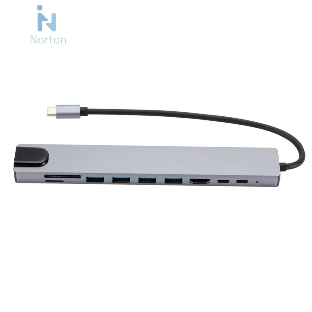 10 in 1 USB C Hub 5 Gbps อะแดปเตอร์หลายพอร์ต 100W PD Type C อะแดปเตอร์ ...