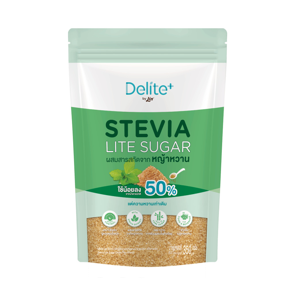 Delite+ Stevia Light Sugar ดีไลท์ พลัส สตีเวีย ไลท์ ชูการ์ 350 g. (05 ...