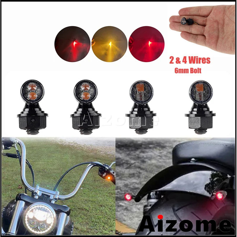 Mo Universal 6mm Motorcycle Mini LED Turn Signals For Harley Softail ...