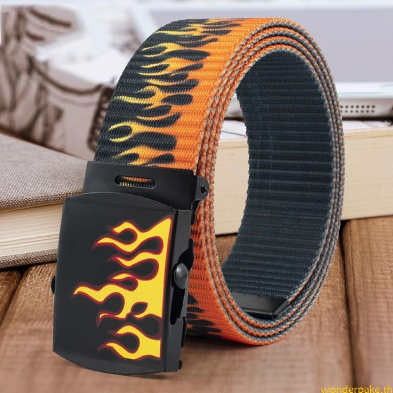 Wonder Flame Grain Buckle เข็มขัดคาดเอวสําหรับผู้หญิงผู้ชาย 130 ซม. ...