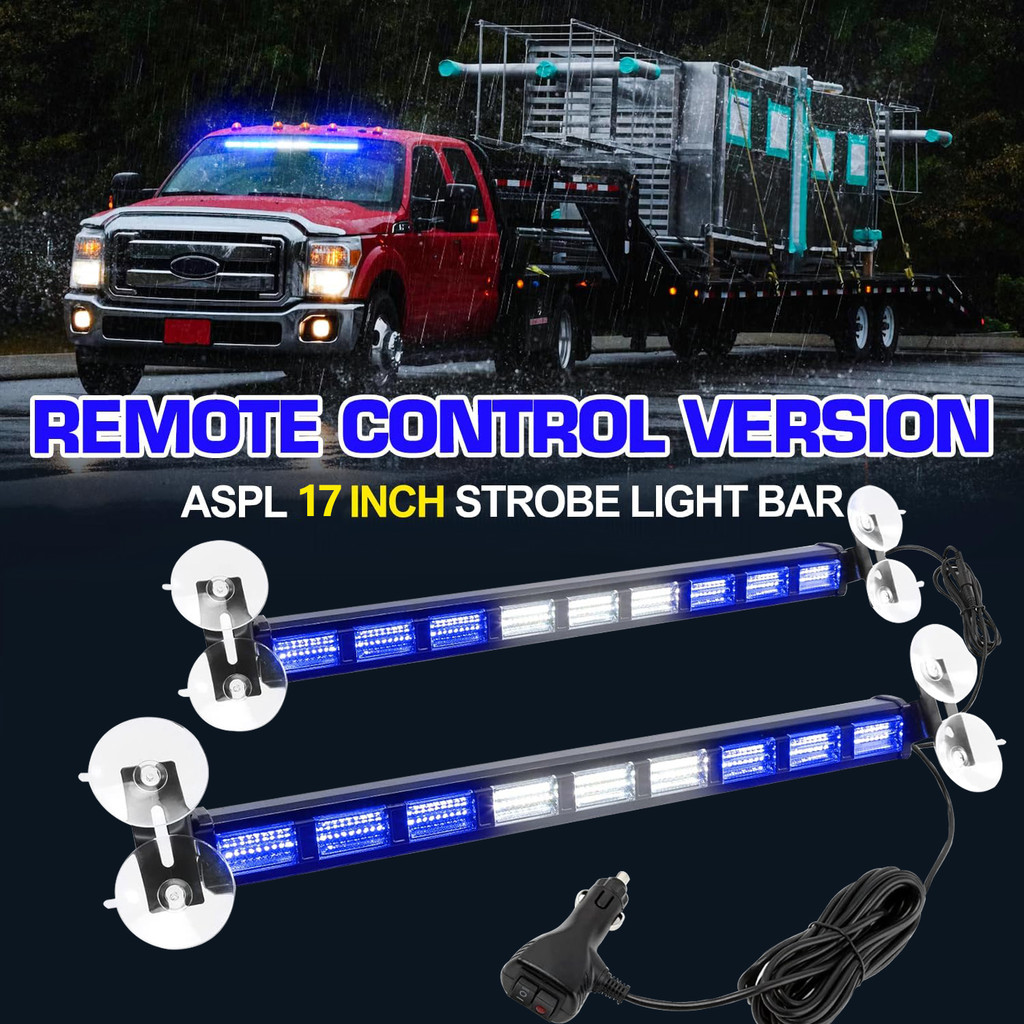 2 in1 รถฉุกเฉิน Light Bar กระจก LED รถ Strobe Light 12-24V ไฟตํารวจไฟ ...