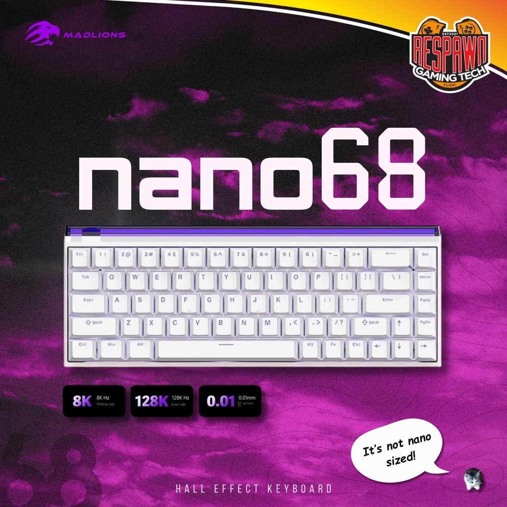 MADLION NANO68 คีย์บอร์ดเอฟเฟกต์ฮอลล์ | Shopee Thailand