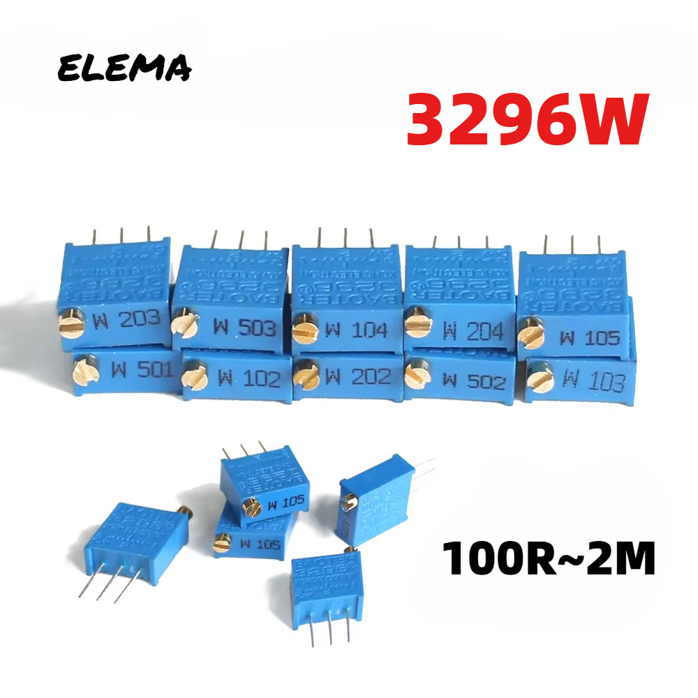 HALJIA Lot 13 Potentiomètres Variables 100R-1M Ohm - Trimmer/Trimpot Multitours - Pour Réglages Électroniques