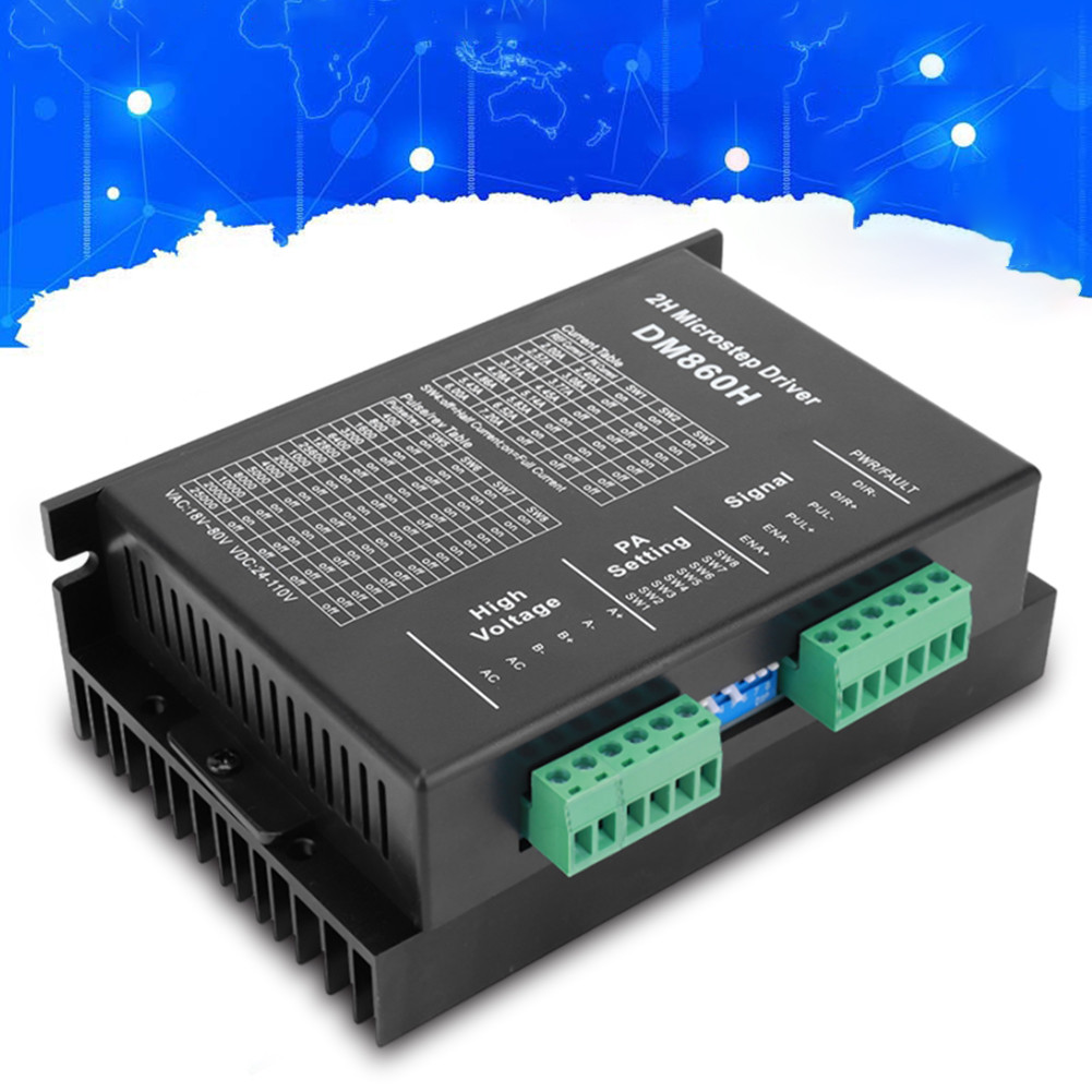 DM860H DM860 Microstep ไดรฟ์ AC18-80V หรือ DC 24-110V 2 เฟส Stepper ...