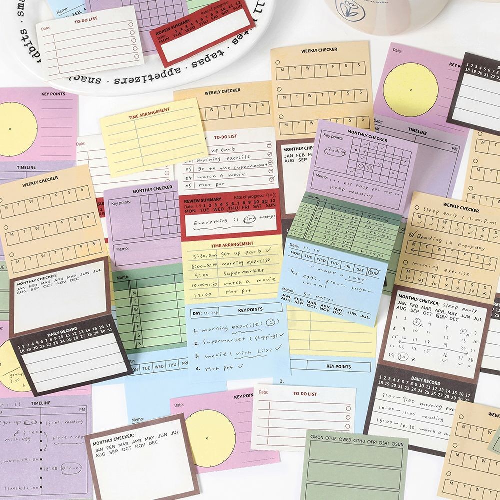 ไดลี่|80 แผ่น Writable Notepad Life Essay Tearable Note Simple ins Plan ...