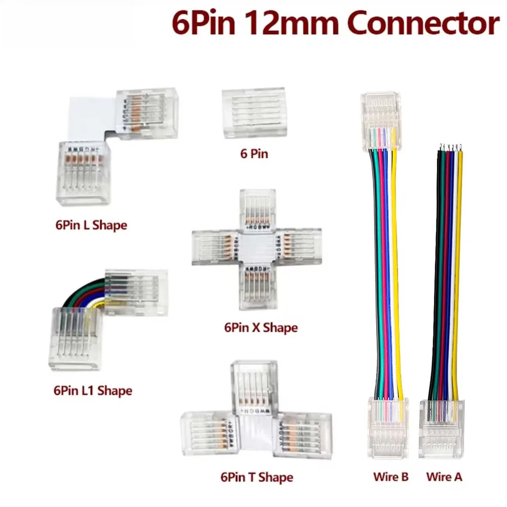 5 ชิ้น/ล็อต 12 มม. 6PIN L/L1 รูปร่างฟรีบัดกรีขั้วต่อสายไฟสําหรับ 5IN1 ...