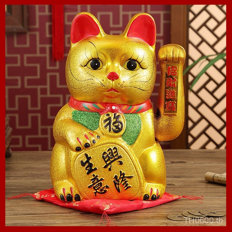 ของตกแต่งสำนักงานเปิดทำการ โต๊ะแคชเชียร์แมวไฟฟ้าอัตโนมัติ ของตกแต่งร้าน ...