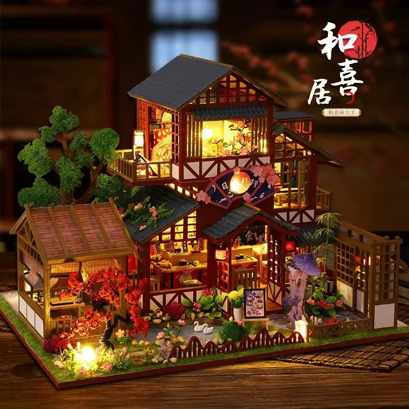 Kit Miniature Maison De Poupée Style Japonais - 3 Pièces En Bois 1/12, Neuf, Fait Main