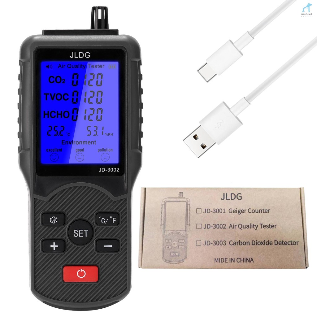 เครื่องทดสอบคุณภาพอากาศมัลติฟังก์ชั่น CO2 TVOC Meter อุปกรณ์วัดความชื้น ...