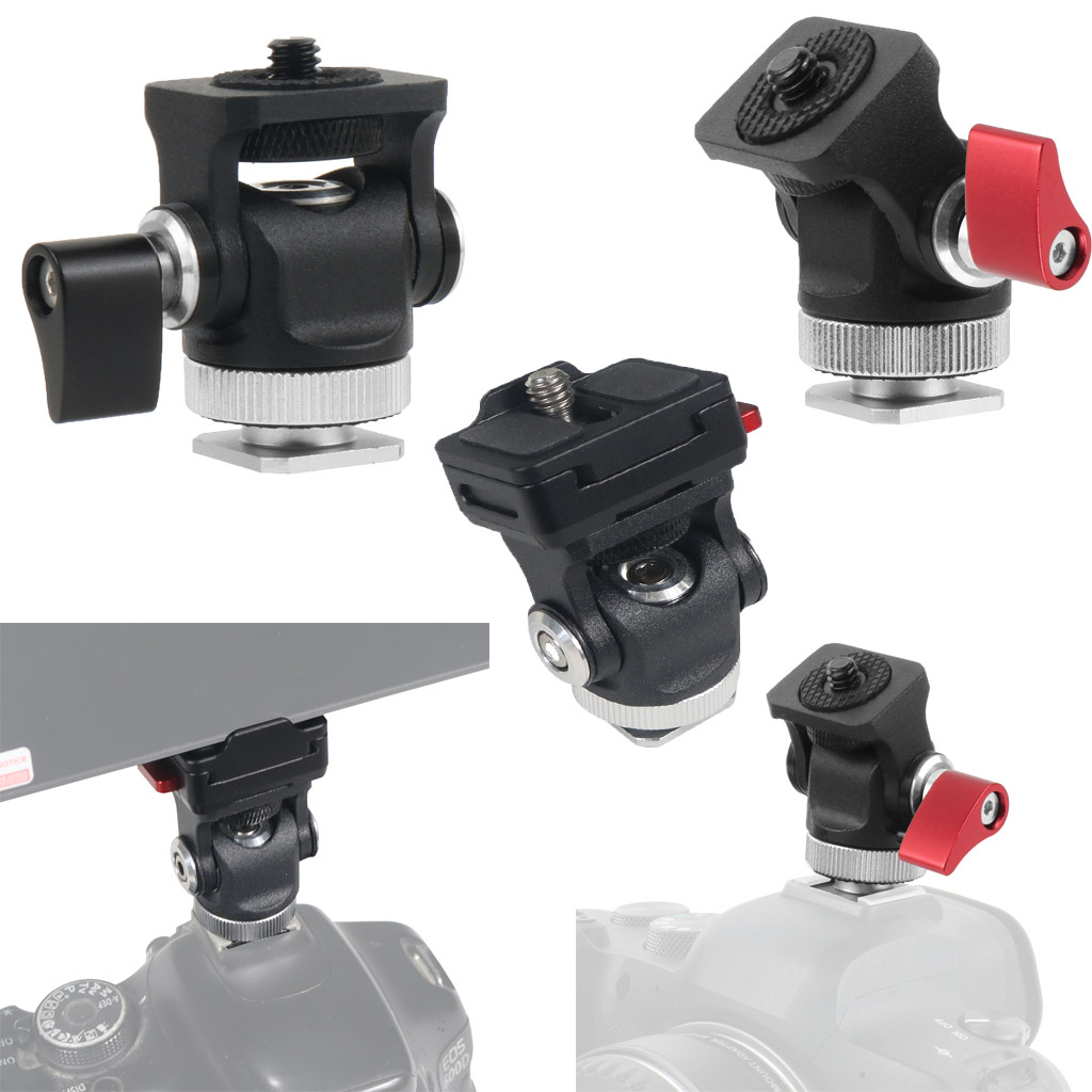 จอภาพกล้อง 180° Rotary Mini Ball Head Hot Flash Mount Adapter สําหรับ ...