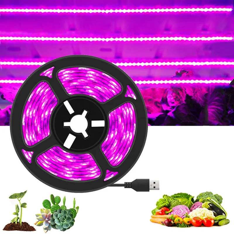 DC 5V USB LED Grow Light Full Spectrum 1-5M พืช Light Grow LED Strip ...