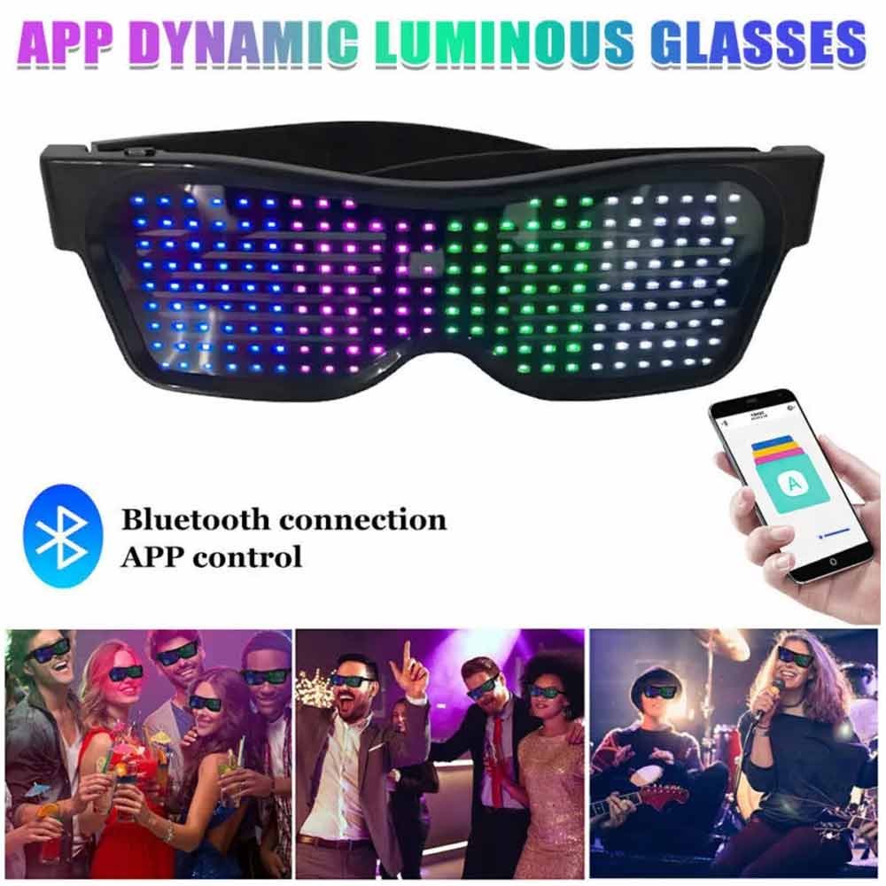 DIY Edit Bluetooth LED Glasses APP Control For Raves Display Text ...