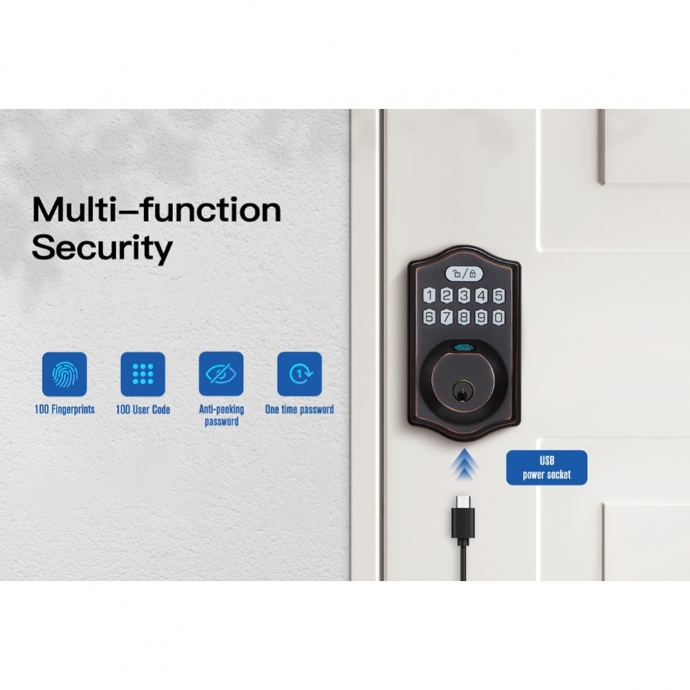 【Final Clear Out】Secure Your Home with Waterproof Fingerprint Door Lock ...