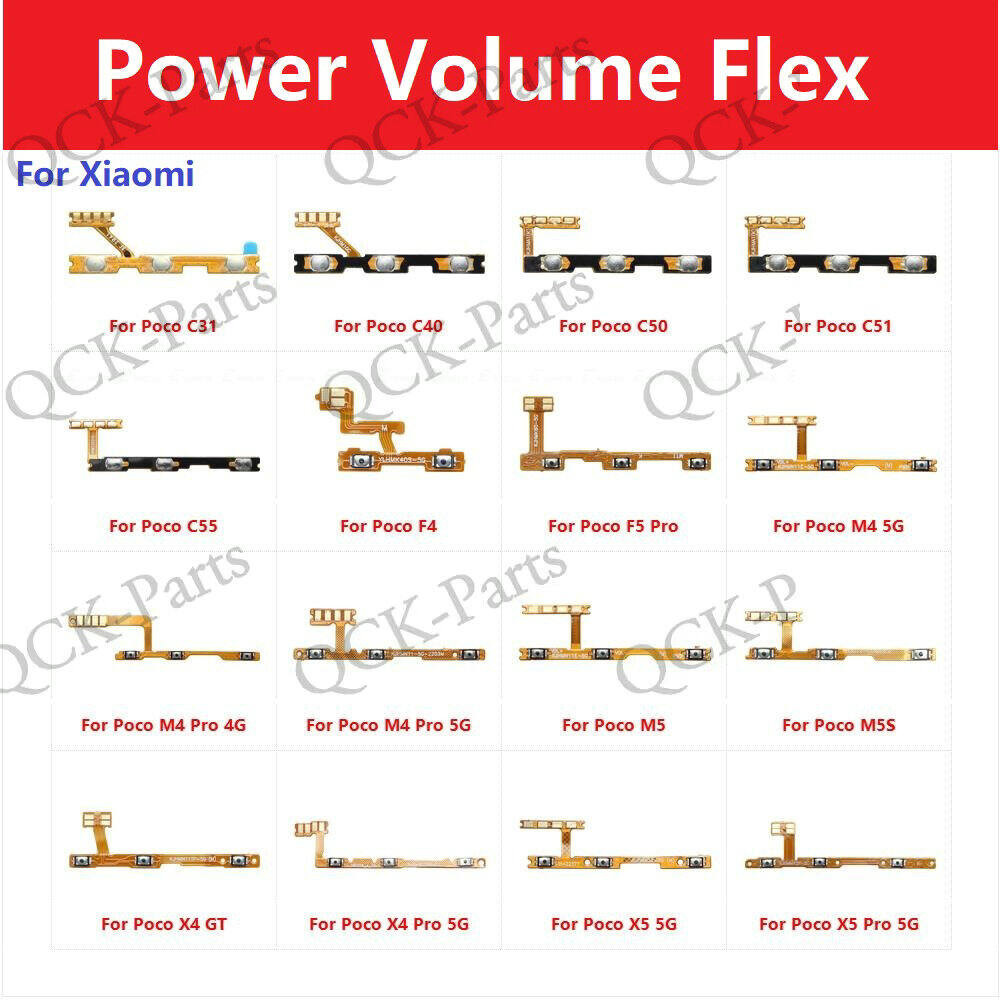 Power Mute Switch Key สําหรับ XiaoMi Poco C31 C40 C50 C51 C55 F4 F5 M4 ...