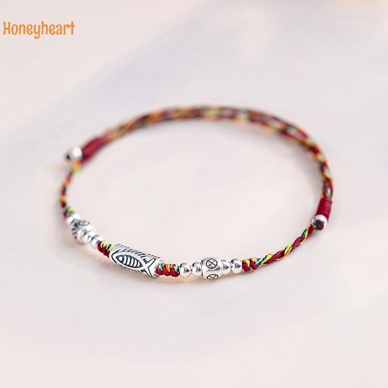 สไตล์จีน Lucky Koi Fish Handmade Braided String สร้อยข้อมือแฟชั่น ...