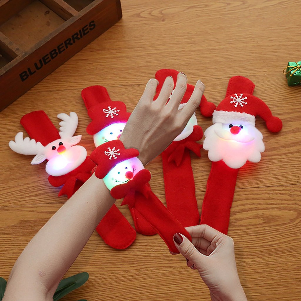 คริสต์มาส Slap สร้อยข้อมือไฟ Party Favors Xmas Slap Bands Christmas ...