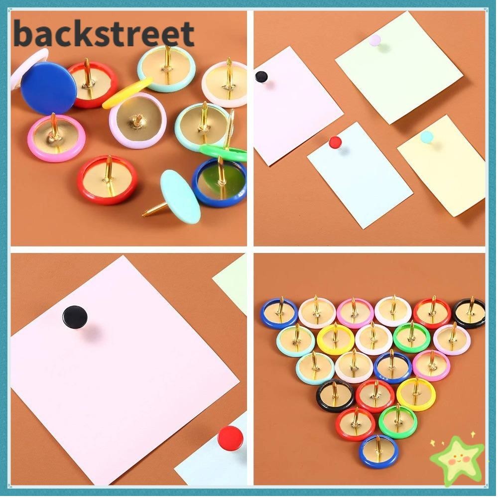 BACKSTAGEREAT 100 ชิ้น Round Push Pins, Thumb Tacks Point Tacks, หัวกลม ...