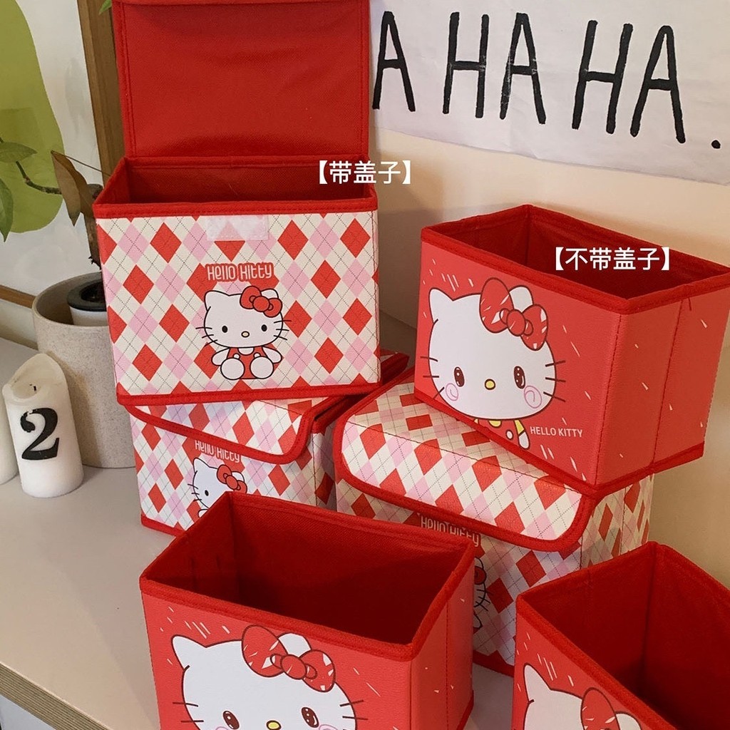 Hello Kitty Cat Storage Box ป้องกันฝุ่นกันน้ําในครัวเรือนกล่องเก็บ ...