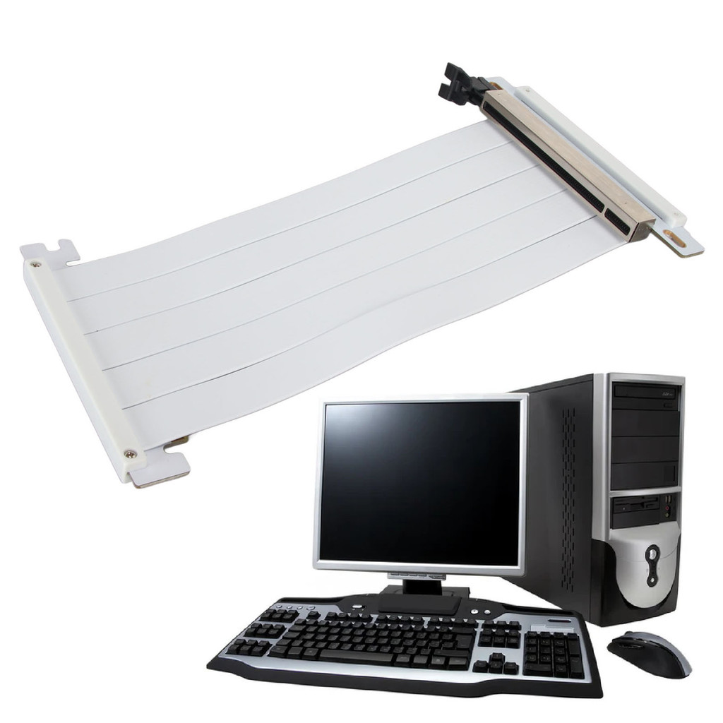 สนุก ~ PCIE 4.0 X16 Riser สายความเร็วสูงยืดหยุ่นสองด้าน 180 องศา GPU ...